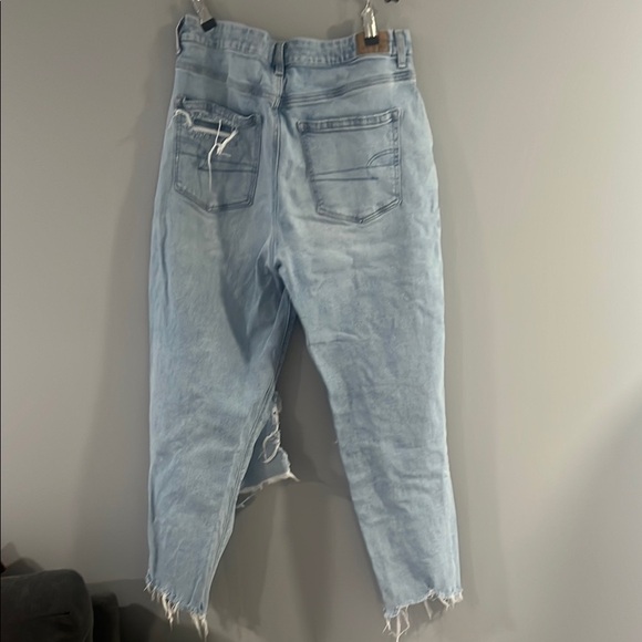 American Eagle Outfitters Blue Boyfriend Jeans Distressed Relaxed Fit - Picture 10 of 12
